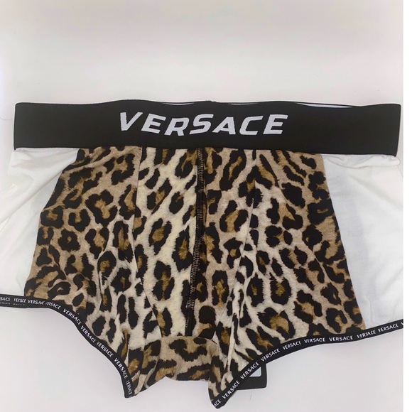 Versace Leopard print trunks